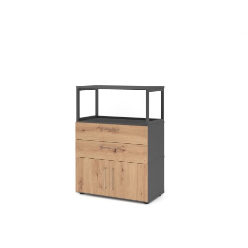 Kombi Aktenschrank Serie Klick, 3 OH, mit Rahmenelement