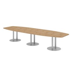 Konferenztisch Bootsform 400 cm mit Säulenfuß
