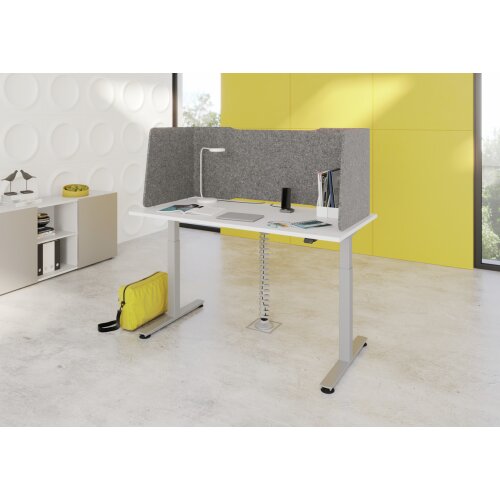 Akustik Tischtrennwand klappbar, freistehend, Länge: für 120 cm Schreibtisch