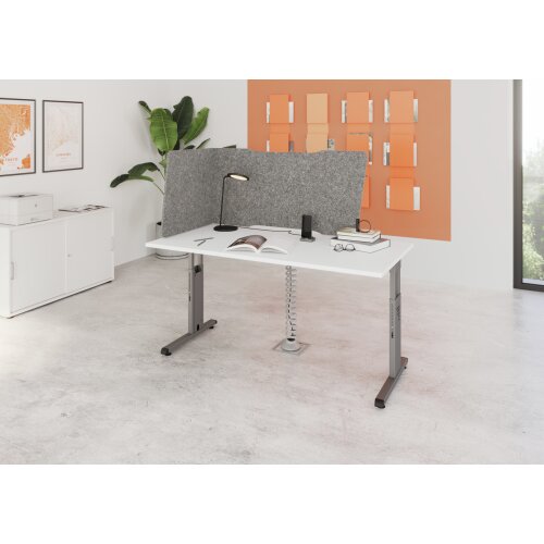 Akustik Tischtrennwand L-Form, freistehend