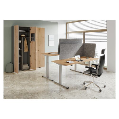 Akustik Tischtrennwand L-Form, freistehend