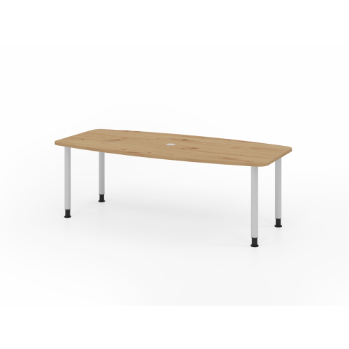 Konferenztisch Bootsform 220 cm mit Rundfüßen