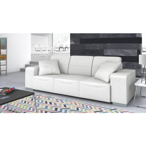 Loungesofa 3 Sitzer Serie SF1, Bezug Kunstleder Schwarz
