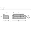 Loungesofa 3 Sitzer Serie SF1, Bezug Kunstleder Schwarz