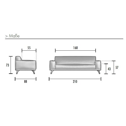 Loungesofa 3 Sitzer Serie SF2