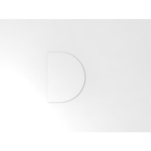 Besprechungsanbau halbrund 60 x 80 cm Weiss/Silber