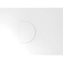 Besprechungsanbau halbrund 60 x 80 cm Weiss/Silber