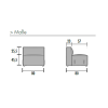 Gerades Modul Serie P Zentralelement, Bezug: Stoff TS Anthrazit