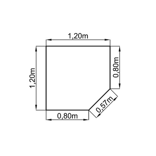 Trapezverkettungsplatte inkl. Stützfuß, 120x120 cm Grau/Silber