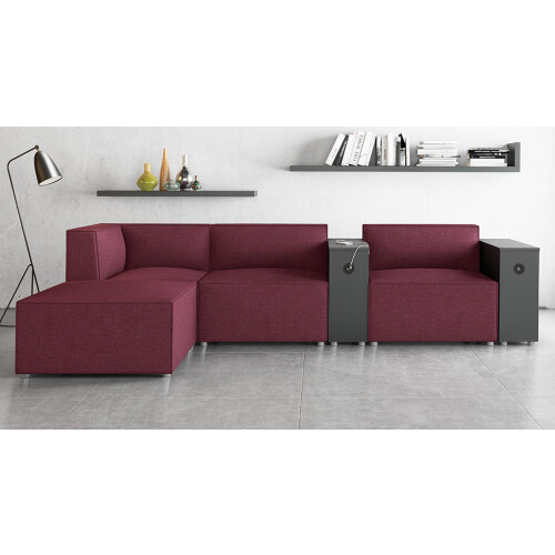 Hocker Modul Serie P Abschluss links, Bezug: Stoff TS Anthrazit