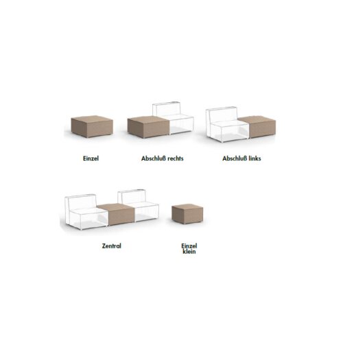 Hocker Modul Serie P Abschluss links, Bezug: Stoff TS Anthrazit
