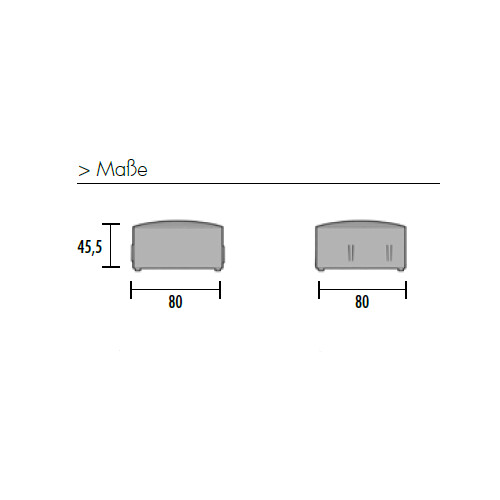 Hocker Modul Serie P Abschluss links, Bezug: Stoff TS Anthrazit