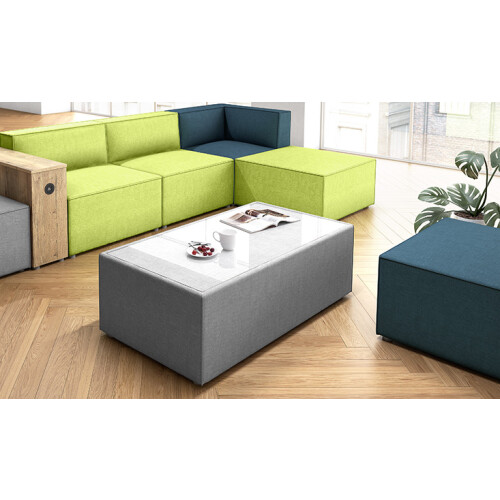 Besuchertisch rechteckig Serie P , Bezug: Stoff TO Grau