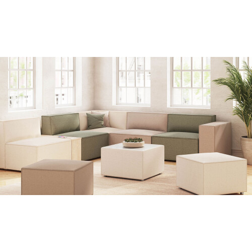 Besuchertisch quadratisch Serie P , Bezug: Kunstleder Dunkelgrau