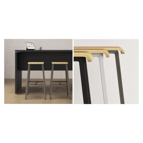 Barhocker Style Gestell Schwarz Sitz Schwarz Polypropylen