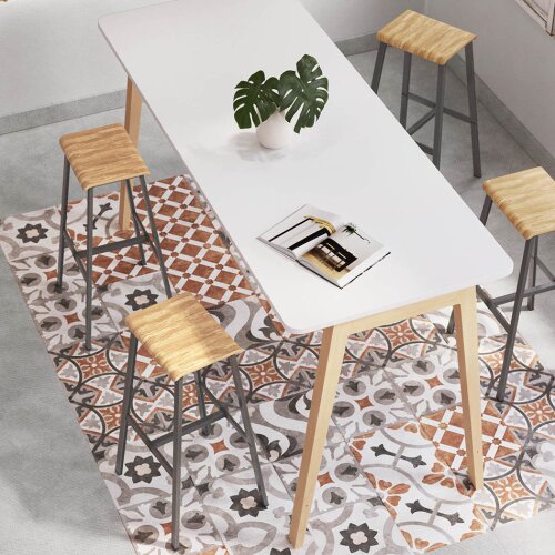 Barhocker Style Gestell Eisengrau Sitz Schwarz Polypropylen