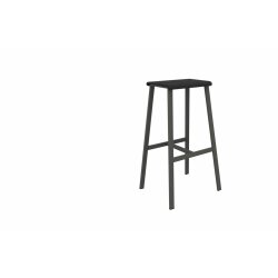 Barhocker Style Gestell Eisengrau Sitz Schwarz Polypropylen
