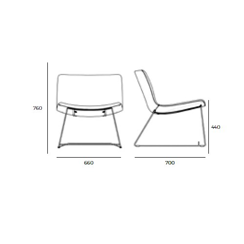 Loungesessel MK, Bezug  Kunstleder Creme Gestell  Schwarz