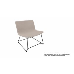 Loungesessel MK, Bezug  Kunstleder Creme Gestell  Schwarz