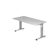 Schreibtisch höhenverstellbar 160x80 cm Grau/Silber