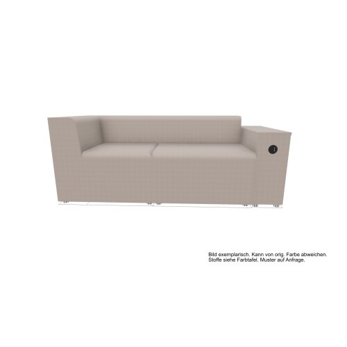 Loungemöbel Serie P 2 Sitzer einfarbig, Bezug Kunstleder Creme