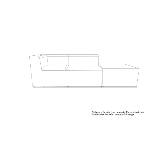 Loungemöbel Serie P 3 Sitzer, links offen, einfarbig