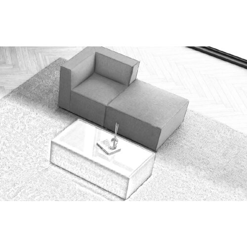 Loungemöbel Serie P 2 Sitzer, links offen, einfarbig