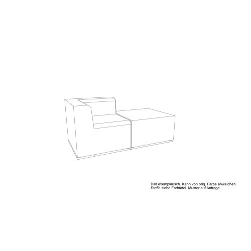 Loungemöbel Serie P 2 Sitzer, links offen, einfarbig