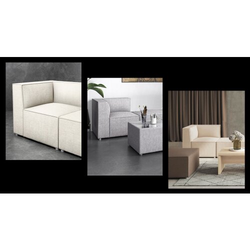 Loungemöbel Serie P 2 Sitzer, links offen, einfarbig