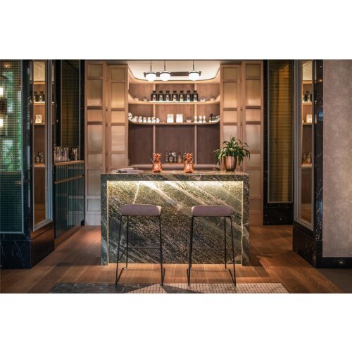 Barhocker Trento mit Kufengestell Bezug DI0 Kunstleder schwarz