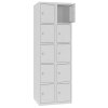 Stahl Schliessfachschrank Select 10 Fächer 300mm Abteilbreite Korpus Lichtgrau RAL 7035 Türen Lichtgrau RAL 7035