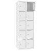 Stahl Schliessfachschrank Select 10 Fächer 300mm Abteilbreite Korpus Weiss RAL 9010 Türen Weiss RAL 9010