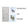 Stahl Schliessfachschrank Select 20 Fächer 300mm Abteilbreite Korpus Lichtgrau RAL 7035 Türen Weinrot RAL 3005