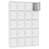 Stahl Schliessfachschrank Select 20 Fächer 300mm Abteilbreite Korpus Weiss RAL 9010 Türen Weiss RAL 9010