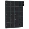 Stahl Schliessfachschrank Select 20 Fächer 300mm Abteilbreite Korpus Anthrazitgrau RAL 7016 Türen Tiefschwarz RAL 9005