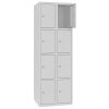 Stahl Schliessfachschrank Select 8 Fächer 300mm Abteilbreite Korpus Lichtgrau RAL 7035 Türen Lichtgrau RAL 7035