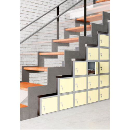 Stahl Schliessfachschrank Select 12 Fächer 300mm Abteilbreite Korpus Reinorange RAL 2004 Türen Reinorange RAL 2004