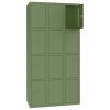 Stahl Schliessfachschrank Select 12 Fächer 300mm Abteilbreite Korpus Resedagrün RAL 6011 Türen Resedagrün RAL 6011