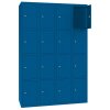 Stahl Schliessfachschrank Select 16 Fächer 300mm Abteilbreite Korpus Enzianblau RAL 5010 Türen Enzianblau RAL 5010