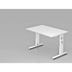 Schreibtisch höhenverstellbar 120x80 cm Weiss/Weiss