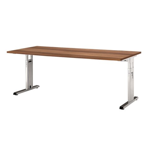 Schreibtisch höhenverstellbar 180x80 cm Ahorn/Weiss