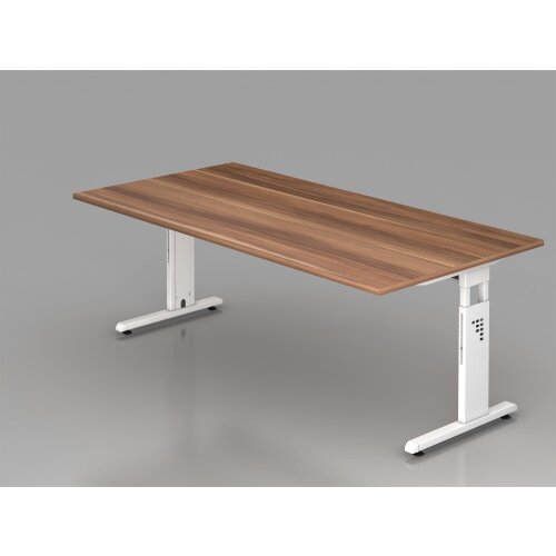 Schreibtisch höhenverstellbar 200x100 cm Weiss/Weiss
