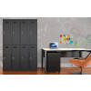 Schliessfachschrank Select 2 Fächer Abteilbreite 300mm Korpus Anthrazitgrau RAL 7016 Türen Lichtblau RAL 5012 Zylinderschloss