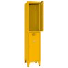 Schliessfachschrank Select 2 Fächer auf Füssen Abteilbreite 400mm Korpus Verkehrsgelb RAL 1023 Türen Verkehrsgelb RAL 1023 Zylinderschloss