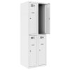 Schliessfachschrank Select 4 Fächer Abteilbreite 300mm Korpus Weiss RAL 9010 Türen Weiss RAL 9010 Drehriegel