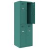 Schliessfachschrank Select 4 Fächer Abteilbreite 300mm Korpus Mint RAL6033 Türen Mint RAL6033 Drehriegel