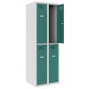 Schliessfachschrank Select 4 Fächer Abteilbreite 300mm Korpus Lichtgrau RAL 7035 Türen Mint RAL6033 Zylinderschloss