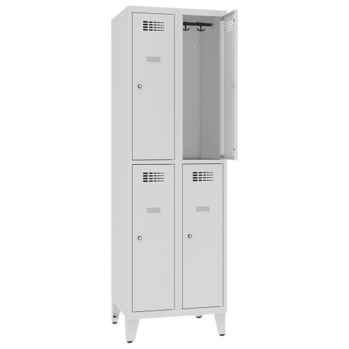 Schliessfachschrank Select 4 Fächer auf Füssen Abteilbreite 300mm