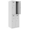 Schliessfachschrank Select 4 Fächer Abteilbreite 400mm Korpus Lichtgrau RAL 7035 Türen Lichtgrau RAL 7035 Zylinderschloss