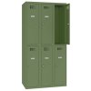 Schliessfachschrank Select 6 Fächer Abteilbreite 300mm Korpus Resedagrün RAL 6011 Türen Resedagrün RAL 6011 Zylinderschloss